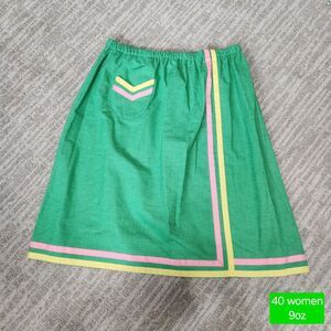 Sanibel Woman vintage 1970s skirt green yellow pink size 40 or 1X 16/18